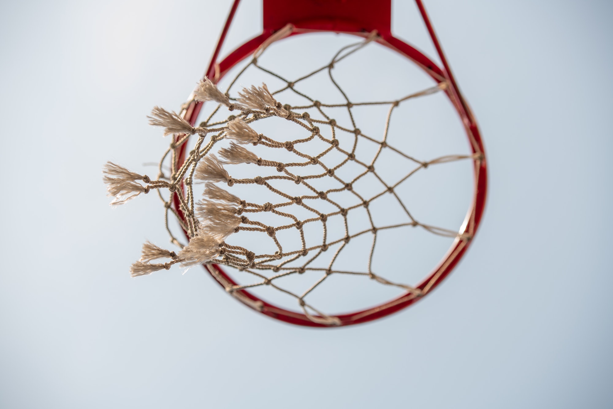 Below view of basket for playing basketball